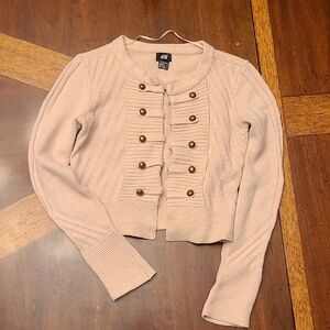 H&M Women's Beige Cardigan with Button Detail